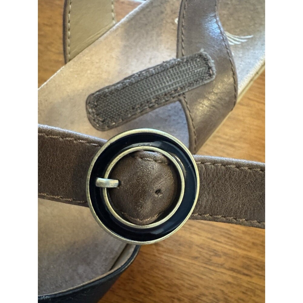 Dansko Women’s EU 38 Black Brown Slingback Comfort Wedge Sandals Open Toe - Picture 7 of 10
